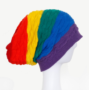 Customized Rainbow Simple Beanie Knitted Winter Colorful Hats
