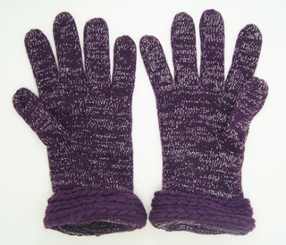 Wholesale Customized Small MOQ Hot Sale Acrylic Knitted Glove with Metal Yarn