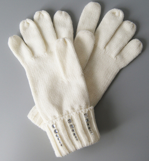 Women Acrylic Knitted Glove Wholesale Small MOQ Hot Sale Winter Glove with Sequin Patch