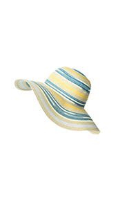 Stylish Lady Stripe Paper Wide Brim Hats Summer Floppy Straw Hat