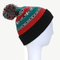 100% Acrylic Jacquard Cuffed Knitted Winter Beanie Hat with Pompom