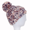 Lady Fashion Wholesale Customized Simple Beanie Knitted Winter Cuffed Hat with Ball 