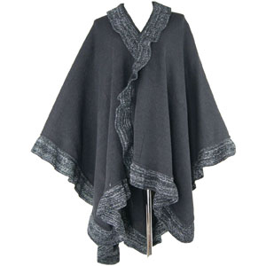 Chunky Knit Shawl Cardigan Sweater Open Front Poncho and Shawl