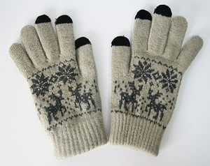 Small MOQ Hot Sale Acrylic Knitted Jacquard Winter Glove Magic Screen Touch Glove