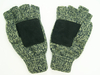 Wholesale Customized Warm Fingerless Glove with Leather Acrylic Knitted Winter Glove with Pocket